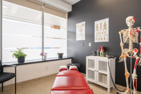Physiotherapy treatment room cleaned and sanitized